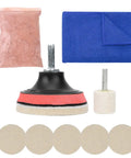 Car Glass Scratch Remover Kit With 100G Cerium Oxide Powder Windshield Scratch Repair Glass Polish Pads And Wheel Polishing Set