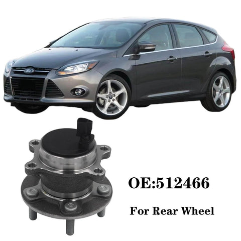 Rear Wheel Bearing And Hub Assembly For Ford Focus 2012-2018 5 Lug With ABS Without Active Park Assist Direct Fit Replacement