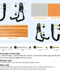 Heavy Duty Wall Garage Hooks Set Steel Anti Slip Utility Hangers For Ladders Bikes Hose Garden Tools Coats And Gear Rustproof Includes Mounting Hardware Black 10 Pack installation instructions for concrete, brick, and wood walls.