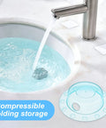 Quovay 2 Pcs 6.1 Inch Bathtub Stoppers, PVC Bathtub Overflow Drain Cover in use with flowing water.