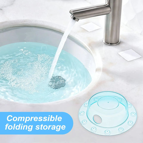 Quovay 2 Pcs 6.1 Inch Bathtub Stoppers, PVC Bathtub Overflow Drain Cover in use with flowing water.