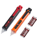 Two Pack Non Contact Voltage Tester With Live Wire Alarm And Bright LED Light, Buzzer And Flashlight, Wire Breakpoint Finder, Detects 12V To 1000V AC, Great For Home DIY And Pro Electric Work, Orange And Red, with batteries shown