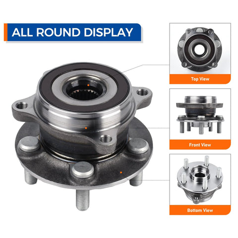 Front Wheel Hub Bearing Assembly 513287 For 2011-2017 Lexus CT200h, 2010-2016 Toyota Prius, And 2012-2015 Prius Plug-In, displayed in three views