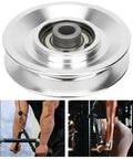 Aluminum 80mm Pulley Wheel For Cable Machines And Gym Equipment, Lightweight Smooth Running Replacement Pulley For Home Gyms, Fitness Stations, And Garage Door Systems, silver 80mm pulley for cable machines