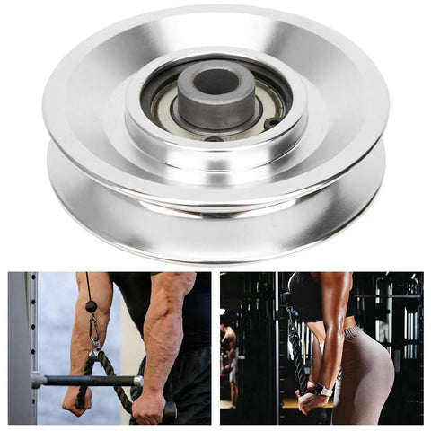 Aluminum 80mm Pulley Wheel For Cable Machines And Gym Equipment, Lightweight Smooth Running Replacement Pulley For Home Gyms, Fitness Stations, And Garage Door Systems, silver 80mm pulley for cable machines