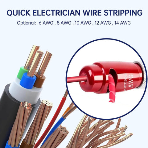 Drill Wire Stripper Twister Tool 2025 Upgraded Wire Stripping And Twisting Connector for 6 to 14 AWG shown in action