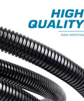 Close-up of Half Inch By 100 Feet Split Wire Loom Tubing Black Flexible Chemical-Resistant Cable Shield with high quality text