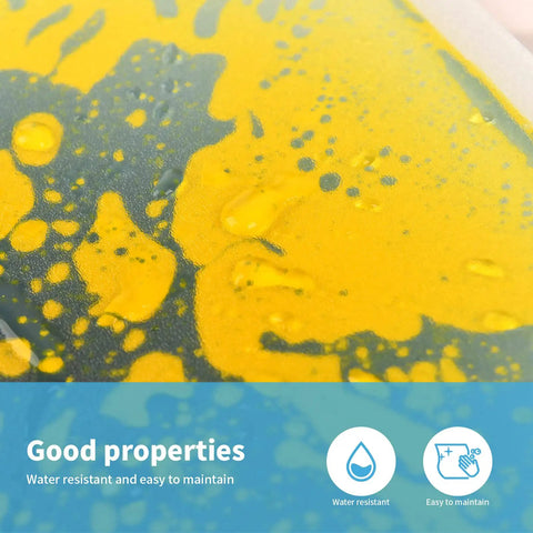 Liquid Sensory Floor Tiles Set 11.8 Inch Square Multicolor For Kids Interactive Sensory Play With Floating Objects And Colorful Liquid Swirls No Installation Needed Six Tile Pack close-up showing yellow liquid swirls