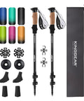 Ultra Lightweight Retractable Trekking Poles With 7075 Aluminum, collapsible with flip lock, cork and EVA grips, accessories included