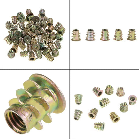 Top Shelf Zinc Alloy Threaded Inserts for Wood and Furniture M5 Hex Drive Nuts Built Hella Strong Rust Resistant Woodworking Hardware Quick Install Design for Serious DIY Crafts
