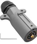 7 Pin Trailer Plug With IP68 Waterproof Seal Detachable 7 Way Round RV Style Trailer Side Connector, metal and plastic