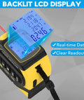 4 In 1 Laser Tape Measure All In One With 131Ft Laser Distance Meter 16Ft AutoLock Tape Cross Line Laser Level Pro Grade Dual Axis Electronic Angle LCD Display Built For DIY And Construction Projects backlit LCD display