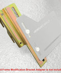 Top Shelf Galvanized Steel Bed Frame Conversion Brackets Four Pack attachment with mounting holes for easy headboard setup.