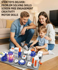 Family using Awesome Electronics Lab Kit For Curious Kids With 66 DIY Circuit Parts 1200 Plus Projects Hands On STEM Toy Gift