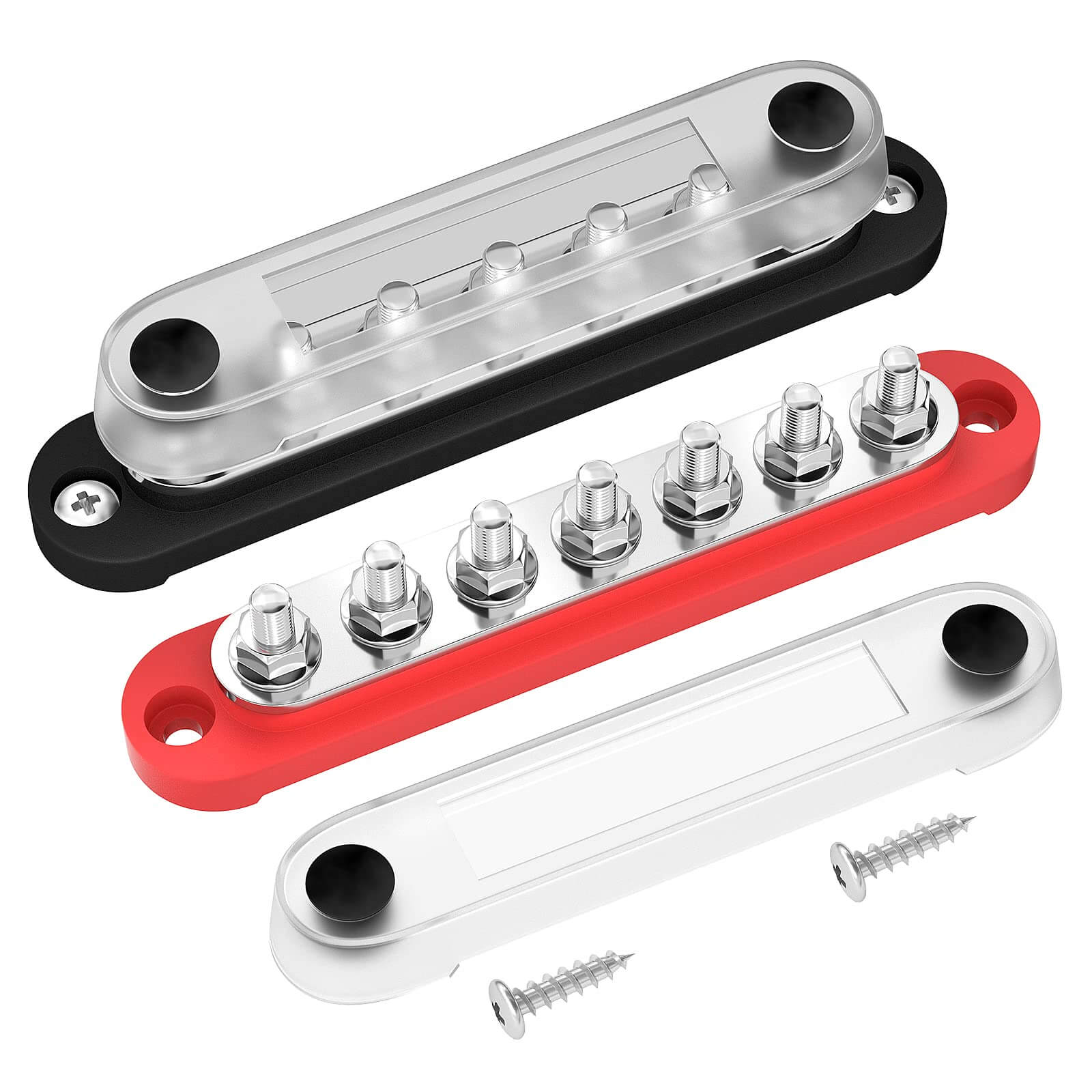 Battery Bus Bar Terminal Block Set With Cover 12V To 48V Positive And ...