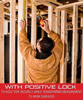 Person measuring wooden frame with Retractable Pocket Tape Measure With Imperial Readings in construction setting.