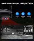 Wireless RV Backup Camera System With 7.2 Inch HD Monitor Triple Split View IR Night Vision DVR Recording showing night vision capability