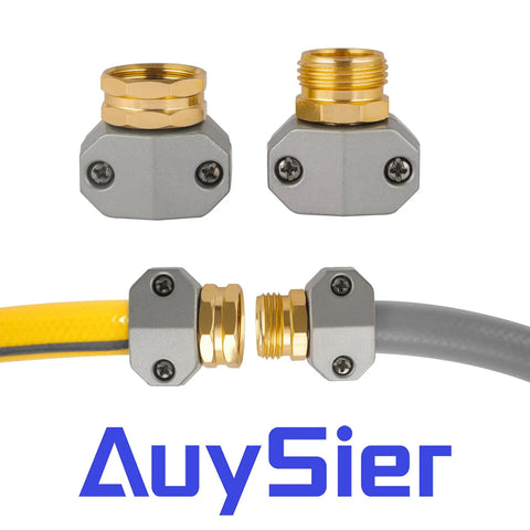 Pro Grade Aluminum Hose Repair Kit Set For Five Eighths And Three Quarters Hoses Includes Male And Female End Fittings Rustproof Connectors