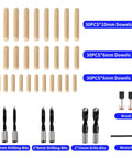30 wood dowels in 10mm, 8mm, and 6mm sizes with two drill bits, wrench, and brush for Dual Spindle Doweling Jointer Heavy Duty Workhorse With Precision Rack And Pinion For Dead On Accuracy Variable Depth Up To 38mm Includes 10mm 8mm 6mm Drill Bits Plus Ninety Wood Dowels For Smooth Pro Level Joints With Zero Sweat Setup.