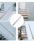 Heavy Duty Wall Mount Stainless Steel Stair Railing For Indoor Outdoor Decks And Porches Built Solid With Rust Proof Silver Round Tube Handrail showing installation angles.