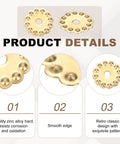 Product details of Six Pack Brass Cabinet Backplates With Vintage Flower Design Decorative Brass Gasket Washers for Cabinets Doors