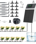 Solar Powered Drip Irrigation System With USB C Dual Power No Fuss DIY Watering Kit For 10 Potted Plants Programmable Timer IPX5 Auto Watering