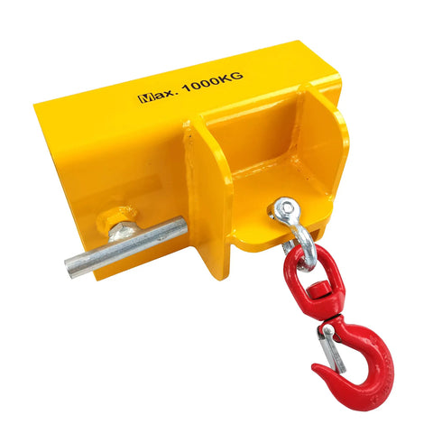 Forklift Lifting Hook Attachment With 2200 Lbs Capacity Single Fork Pocket Swivel Hook And Large T Screw Design Portable