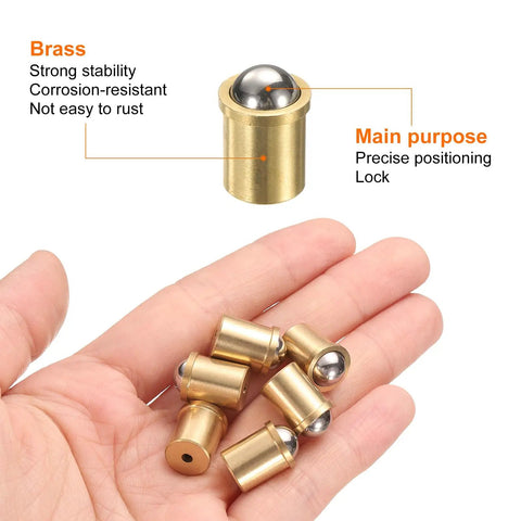 10 Pack Dope Brass Ball Point Spring Plungers 10x13mm Kit For Precision Positioning Beads Mini Ball Catch Latches, brass