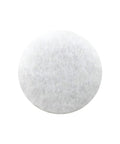 Close-up of a 3/8-inch white felt pad from Self Adhesive Three Eighths Inch Felt Furniture Pads Pack Of Seventy Five White Sliders
