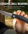 Folding Pocket Knife With 3.23 Inch Stainless Steel Blade And G10 Handle Pocket Clip EDC Knife Compact Camping Survival Knife
