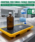 3 Pack Spill Containment Pallets With Drain 26 X 14 X 4.7 Inch 5.3 Gallon Capacity Countertop Spill Tray For Lab Chemicals