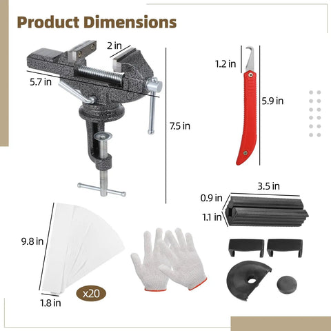 Golf Grip Vise Clamp Kit With 360 Degree Rotating Shaft Puller Pro Grade All In One Regripping Set With accessories shown