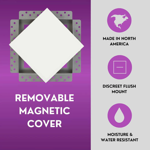 No Sweat 10 By 10 Magnetic Access Panel Tool Free Drywall Door Flush Mount Utility Cover in white with moisture resistant features.