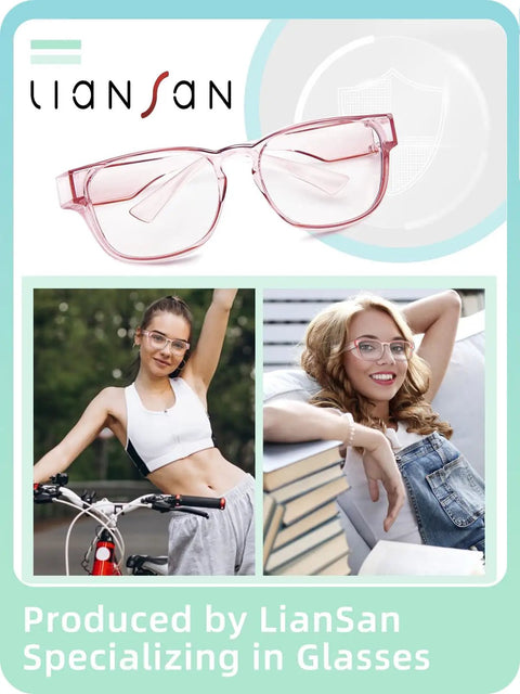 Safety Glasses That Fit Over Eyeglasses For Women Anti Fog Goggles ANSI Z87 1 Certified Lightweight TR90 Wraparound Eyewear Light Pink
