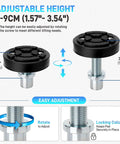Heavy Duty 4 Pack Two Post Car Lift Pads Compatible With 35mm Shaft Screw Up Adjustable Lift Arm Grips showing adjustable height from 4-9cm.