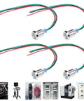 3-pack of 10mm Round LED Indicator Lights with Common Cathode, Dual Color Red and Green, Plug-N-Play for panel indicators, 3-6V.