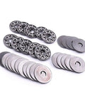 Axial Needle Roller Thrust Bearing In Steel With Two Washers ID 8, 10, 15, 17 mm Heavy Duty Bearing with washers displayed