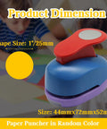 Circle Hole Punch 25mm 1 Inch Paper Punch for Scrapbooking with spring action and rounded edges in random color