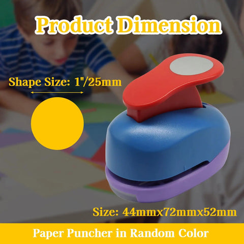 Circle Hole Punch 25mm 1 Inch Paper Punch for Scrapbooking with spring action and rounded edges in random color