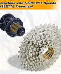 Cassette freewheel compatible with 7 to 11 speeds for 27.5 Inch MTB Wheel Sets With Aluminum Alloy Double Wall Rims