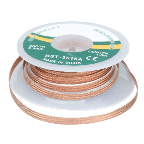 3.5mm Wide Desoldering Wick Alloy Copper No Clean Solder Removal Braid, 1.5 Meter Long for Electronics Repair and PCB Maintenance