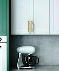 Champagne Bronze Cabinet Pulls 3 Inch 76mm Set Of 10 Kitchen Cabinet Handles for Cupboards And Drawers on white cabinets