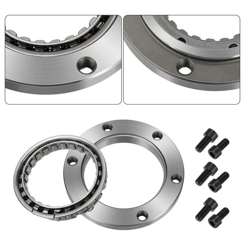 One Way Gear Starter Clutch Flywheel Puller Kit For Rhino 660 And Grizzly 660 ATVs Replacement With Gasket And Bearing Premium Metal Build