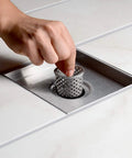 Installing 4x4 Inch Square Shower Drain Grate Built In Stainless Steel That Is Corrosion Resistant And Features A Self Cleansing Sloped Channel