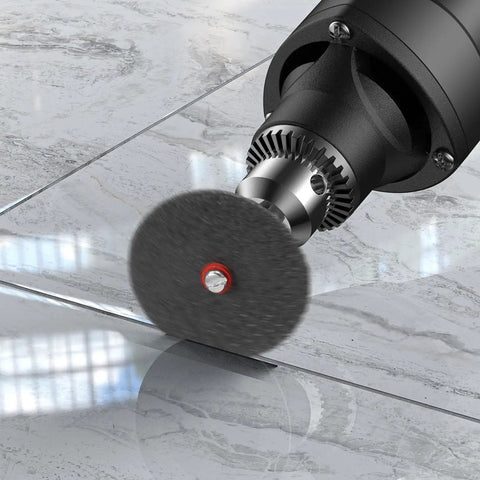 Rotary tool with cutting disc from 115Pcs Cutting Discs Set For Rotary Tool Accessories With HSS Circular Saw Blades Diamond Cutting Wheel Resin Cutting Discs