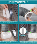 Installation steps for Tight Space Dryer Vent Hose Kit With 90 Degree Elbow And 8ft Flexible Hose For Small Laundry Rooms Indoor Vent Connector
