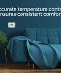 Living room with 7 Day Programmable Thermostat With Backlit Digital Display And Precise Temperature Control To Within 1 Degree Fahrenheit