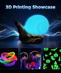 3D Printing Showcase using Ultra Bright Glow PLA Filament 1.75mm 1kg Spool For Fast 500mm/s Printing Crazy Bright Blue Glow