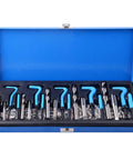 All-In-One 131-Piece SAE Thread Repair Kit With HSS Drill Helicoil Inserts in blue case