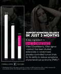 Graph showing hormonal balance improvement with She's Obsessed Vitality Complex with maca root and ashwagandha.